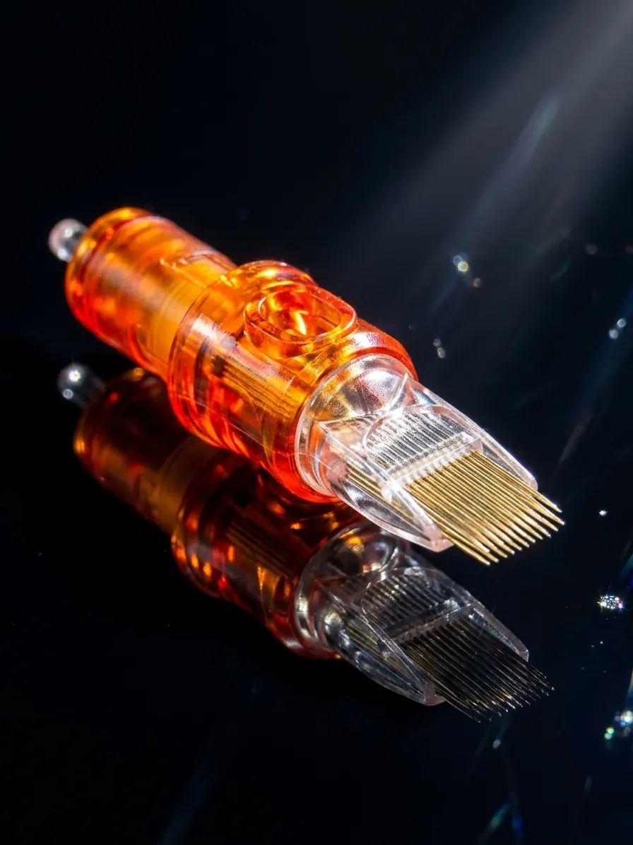 Close-up of AXIS medical-grade tattoo cartridge needle